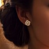 TRENDY GOLD STUD WITH STYLISH WHITE STONE